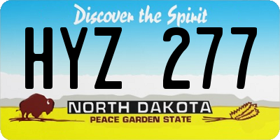 ND license plate HYZ277