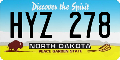 ND license plate HYZ278
