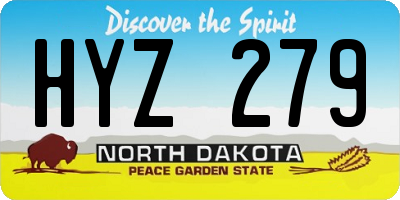 ND license plate HYZ279