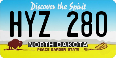 ND license plate HYZ280