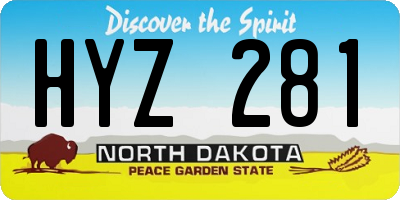 ND license plate HYZ281