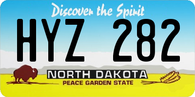 ND license plate HYZ282