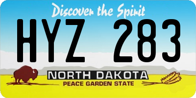 ND license plate HYZ283