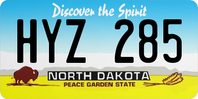 ND license plate HYZ285