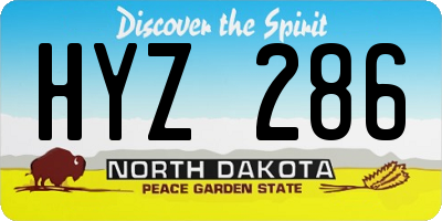 ND license plate HYZ286