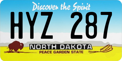ND license plate HYZ287