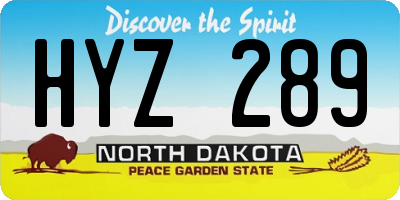 ND license plate HYZ289