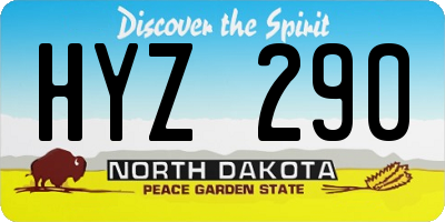 ND license plate HYZ290