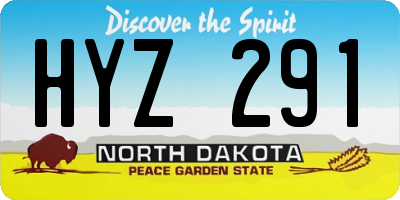 ND license plate HYZ291