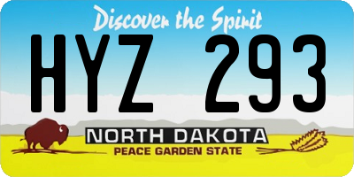 ND license plate HYZ293