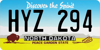 ND license plate HYZ294