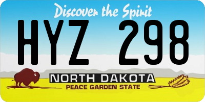 ND license plate HYZ298