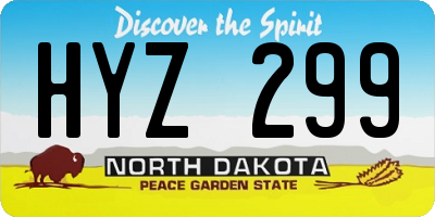 ND license plate HYZ299