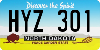 ND license plate HYZ301