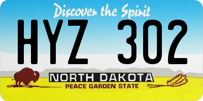 ND license plate HYZ302