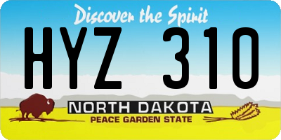 ND license plate HYZ310