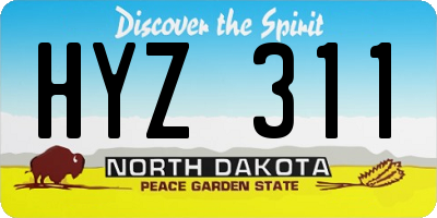 ND license plate HYZ311