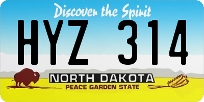 ND license plate HYZ314