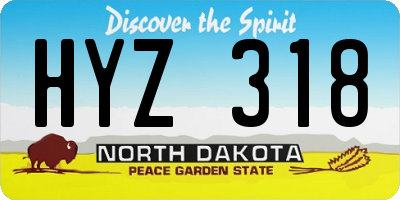 ND license plate HYZ318