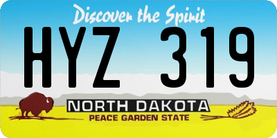 ND license plate HYZ319