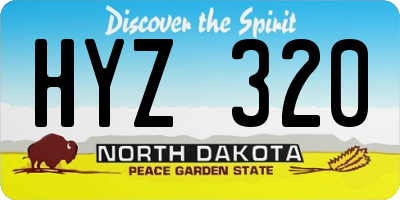 ND license plate HYZ320
