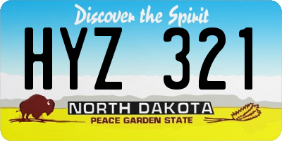 ND license plate HYZ321