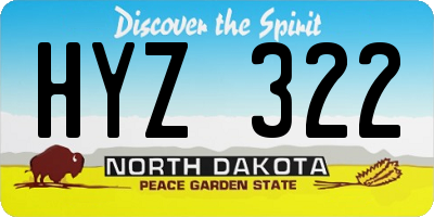 ND license plate HYZ322