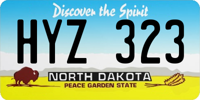 ND license plate HYZ323