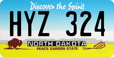 ND license plate HYZ324