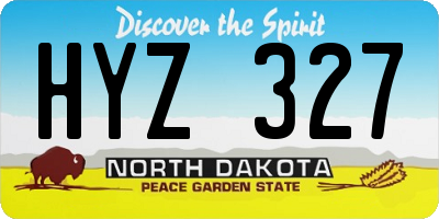 ND license plate HYZ327