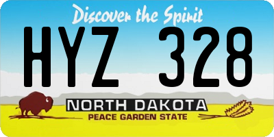 ND license plate HYZ328
