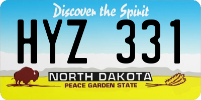 ND license plate HYZ331