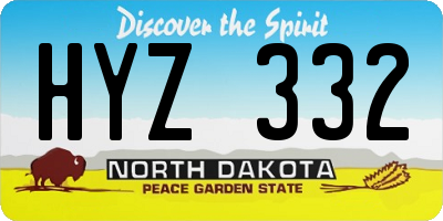 ND license plate HYZ332