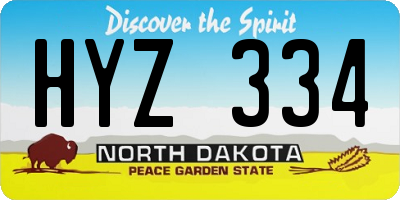 ND license plate HYZ334