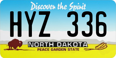 ND license plate HYZ336