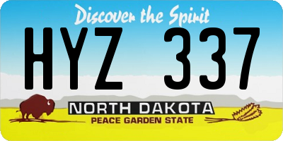 ND license plate HYZ337