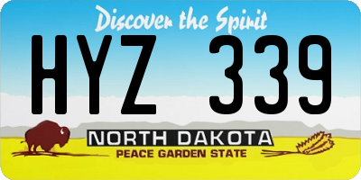 ND license plate HYZ339