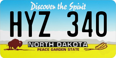 ND license plate HYZ340