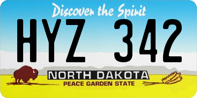 ND license plate HYZ342