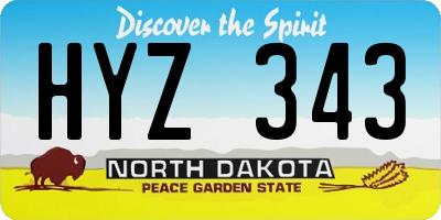 ND license plate HYZ343