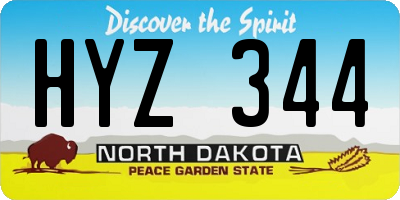 ND license plate HYZ344
