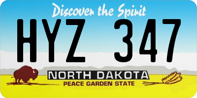 ND license plate HYZ347