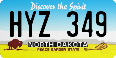 ND license plate HYZ349