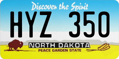 ND license plate HYZ350