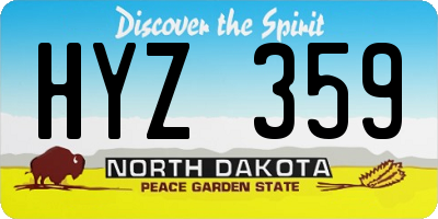 ND license plate HYZ359