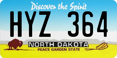 ND license plate HYZ364