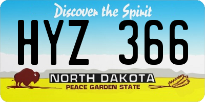ND license plate HYZ366