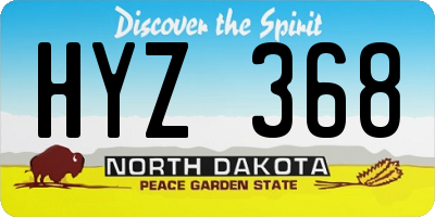 ND license plate HYZ368