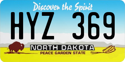 ND license plate HYZ369