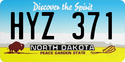 ND license plate HYZ371